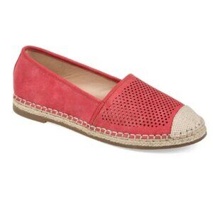 NIB Journee Collection Women's Red 5.5 Woven Rosela‎ Slip On Espadrille Shoes